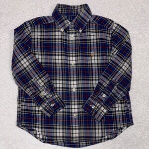 Ralph Lauren Blue plaid long sleeve button down shirt boys 3t